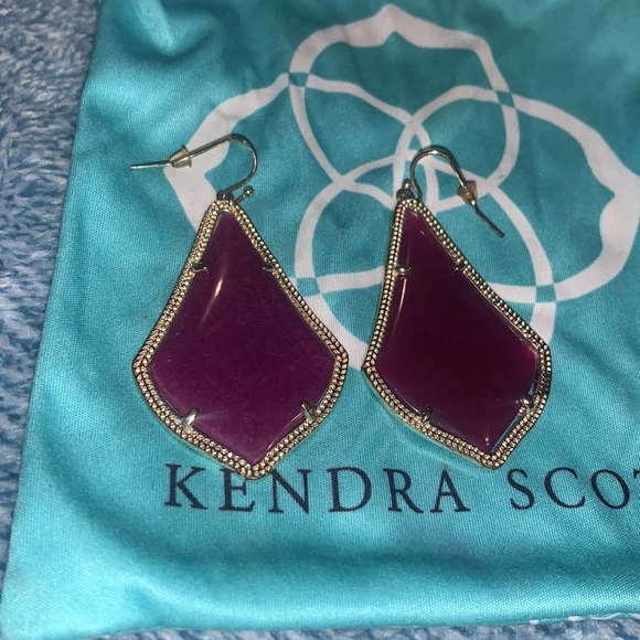 Kendra Scott Alexandra purple jade earrings - Picture 4 of 6